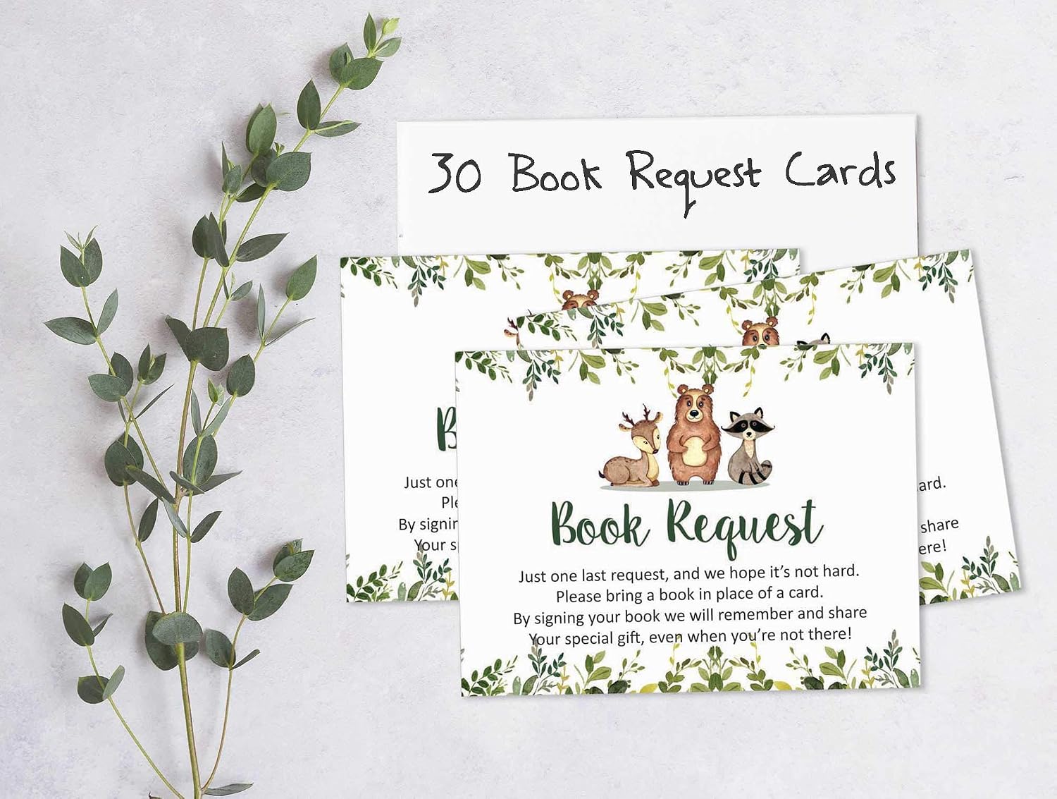Set of 30 Jungle Animals Baby Shower Invitations-Diaper Raffle Tickets and Baby Shower Book Request Cards Gender Neutral Invites Its A Boy Its A Girl