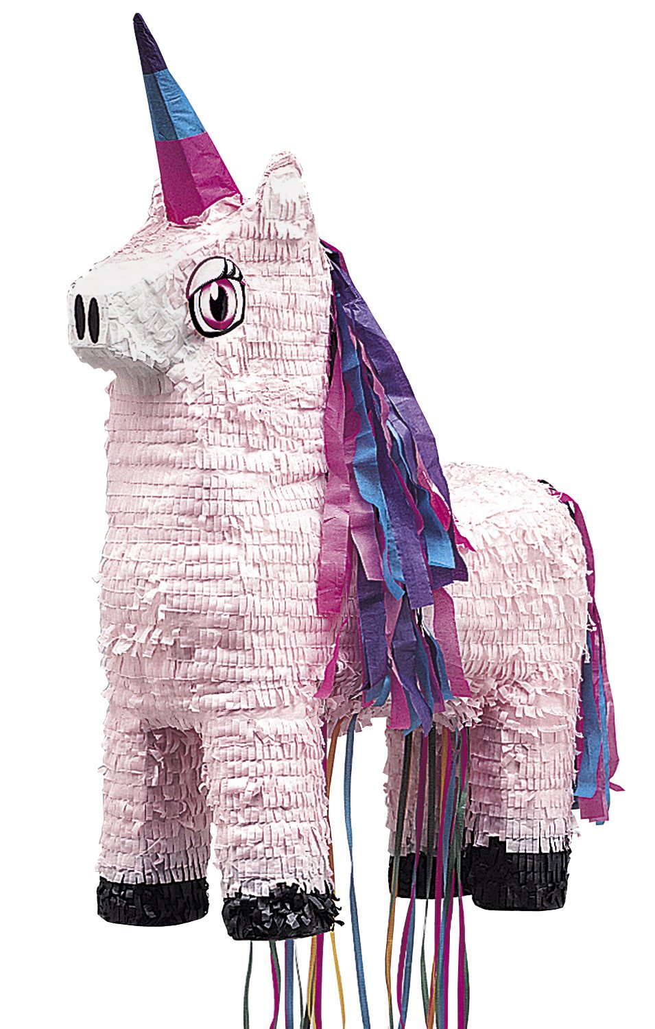 Unique Unicorn Pull Pinata, Pull-String Paper Mache Birthday Party Decoration for Kids Girls, Interactive Fun with 12 Cords, Pink Magical Party Centerpiece, Candy & Favor Holder
