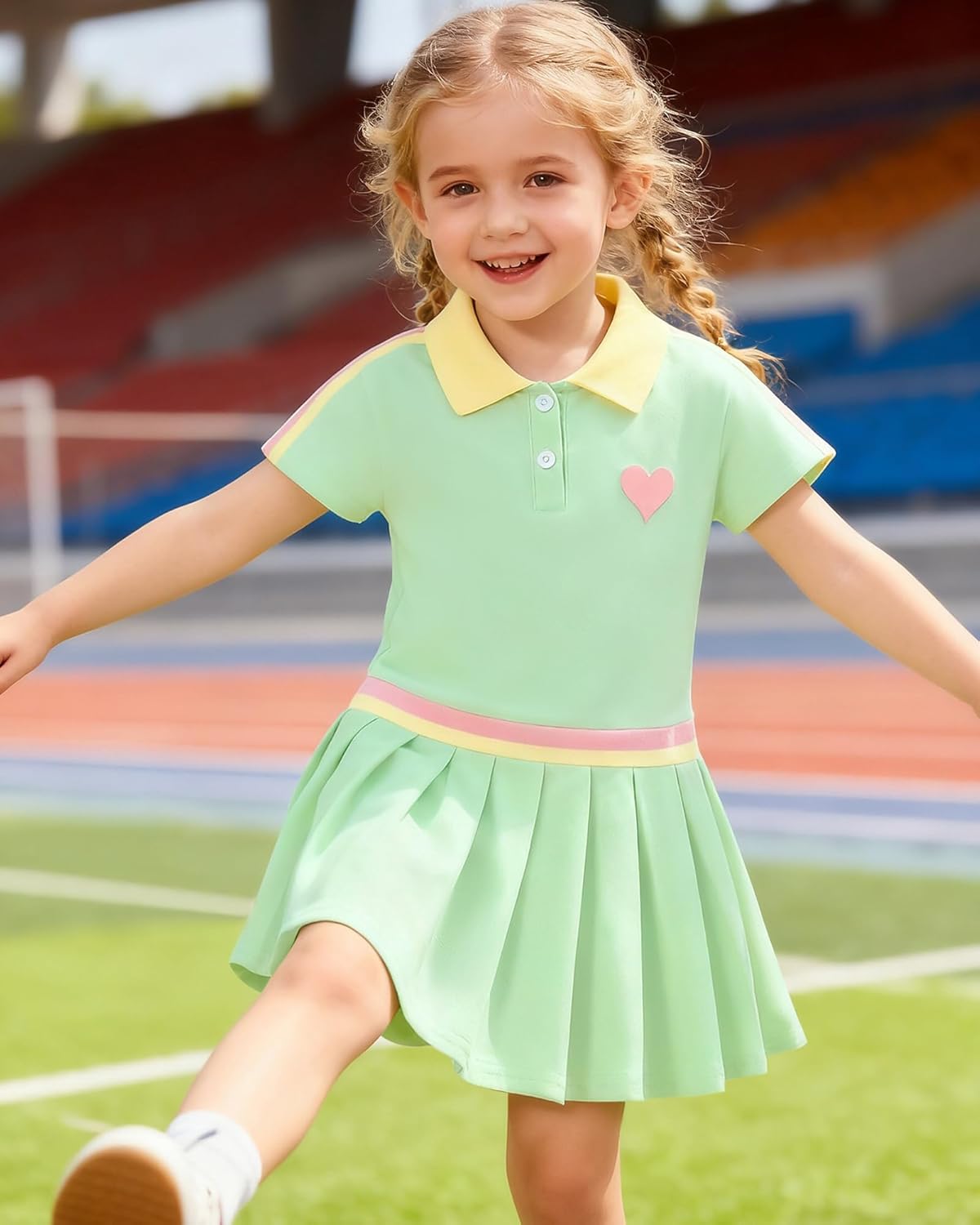 Toddler Girls Dresses Summer Polo Sporty Dress Casual Uniform Sundress A-Line Playwear Kids Girl Clothes 2-8Y - Image 3