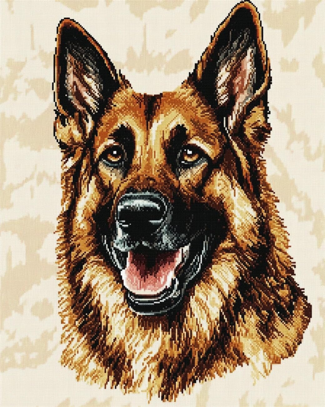 AxiangziK DIY Embroidery Kit German Shepherd Portrait 11CT 50x70cm