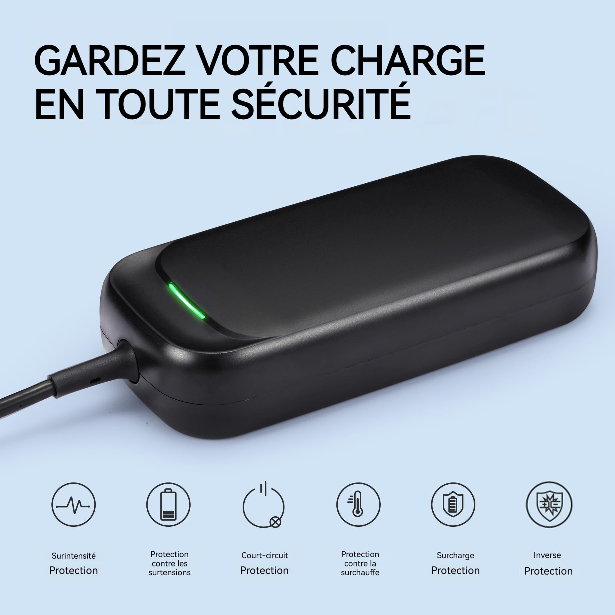 Chargeur Trotinette Electrique 54.6V 2A, Universel Chargeur Hoverboard avec 4 Connecteurs, 48V Chargeur Batterie de pour Velo Xiaomi M365 Ninebot Monocycle Scooter