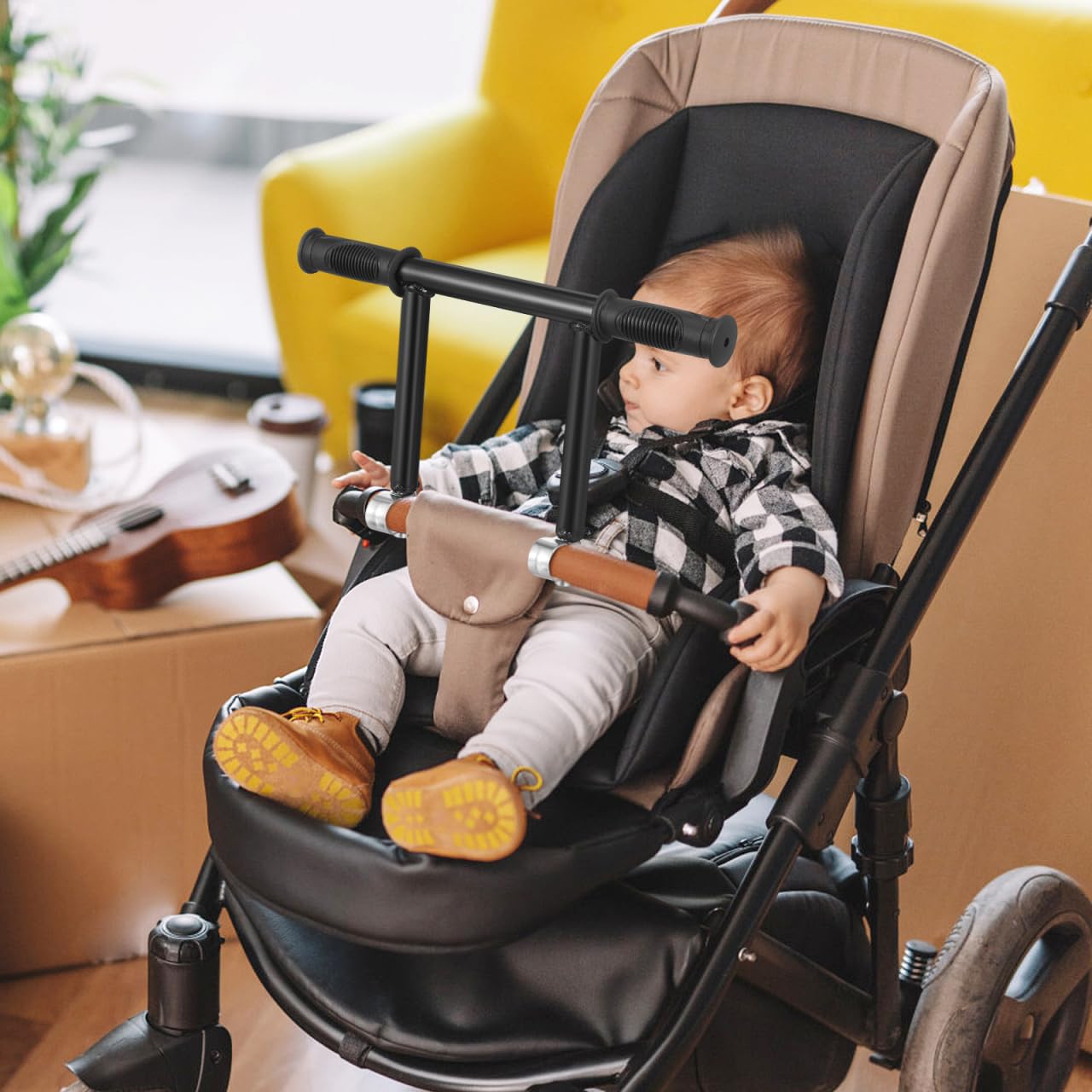 POPETPOP Kinderwagen Griffverlängerung Universal, Lenkererhöhung für Buggy, Komfortabler Schiebegriff Aufsatz, Praktisches Zubehör zum Spazierengehen