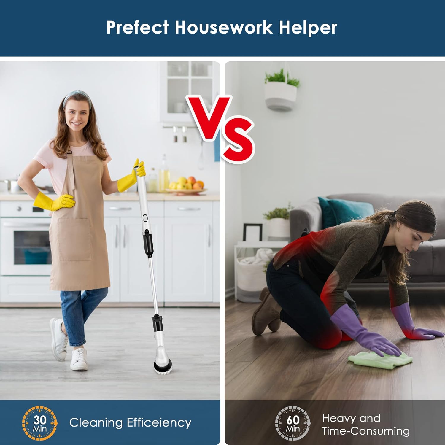 NOREWER Electric Spin Scrubber, Multi-Purpose 360 Cordless Power Bathroom Cleaner with 3 Replaceable Rotating Brush Heads and 1 Extension Arm for Tile, Bathtub, Kitchen, Pool : Everything Else