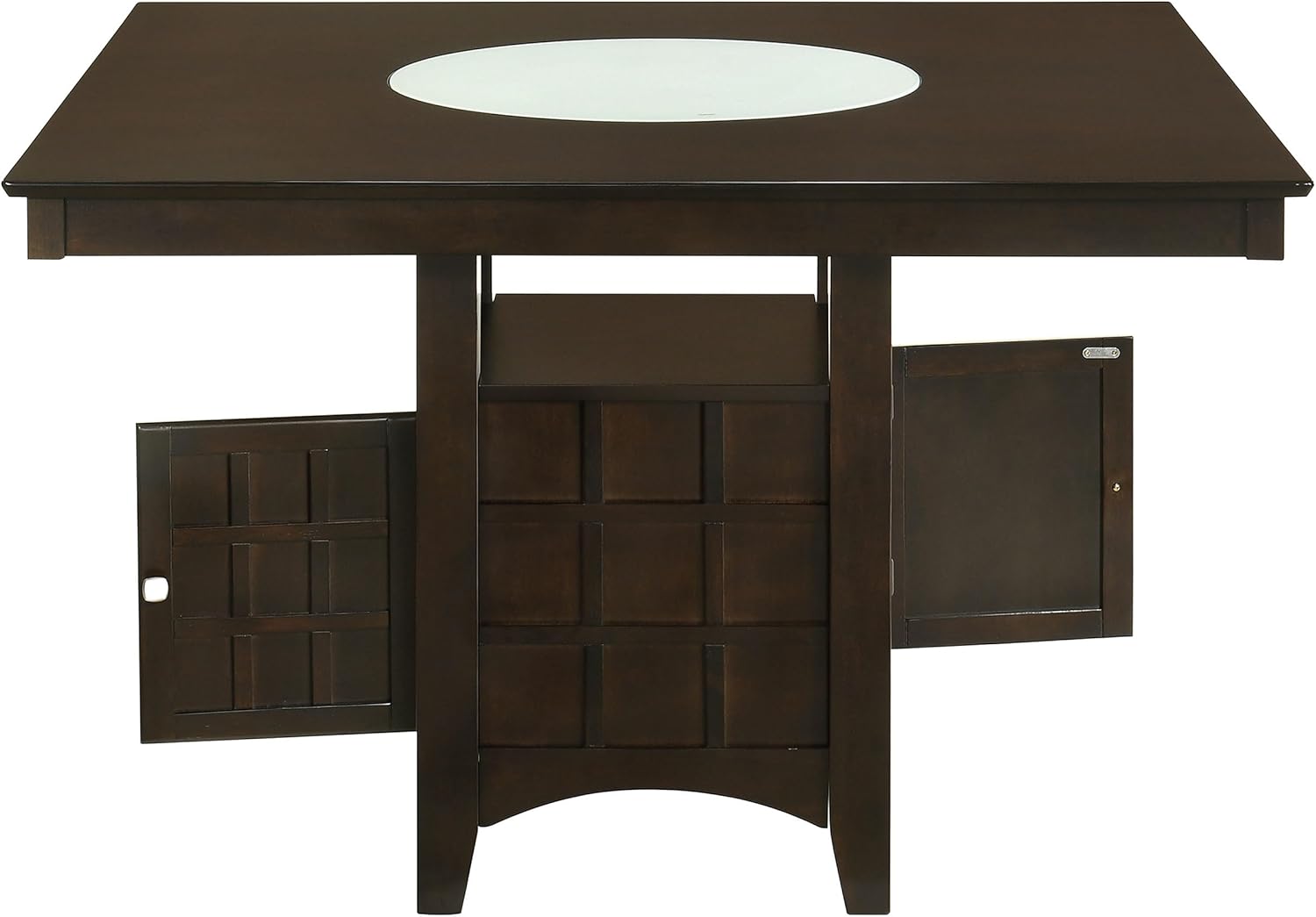 Cappuccino Wood Counter Height Dining Table with Storage