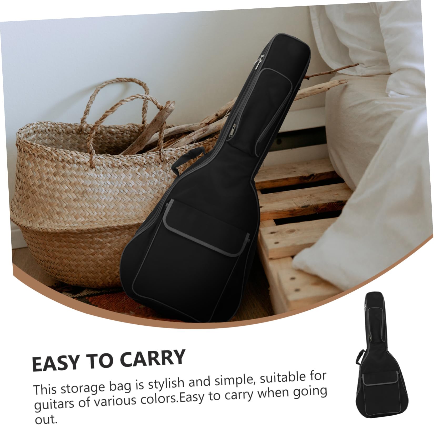 OFFSCH Electric Guitar Backpack 40/41 Inches Oxford Cotton Scratch- Easy to Carry Stylish Pouch Black