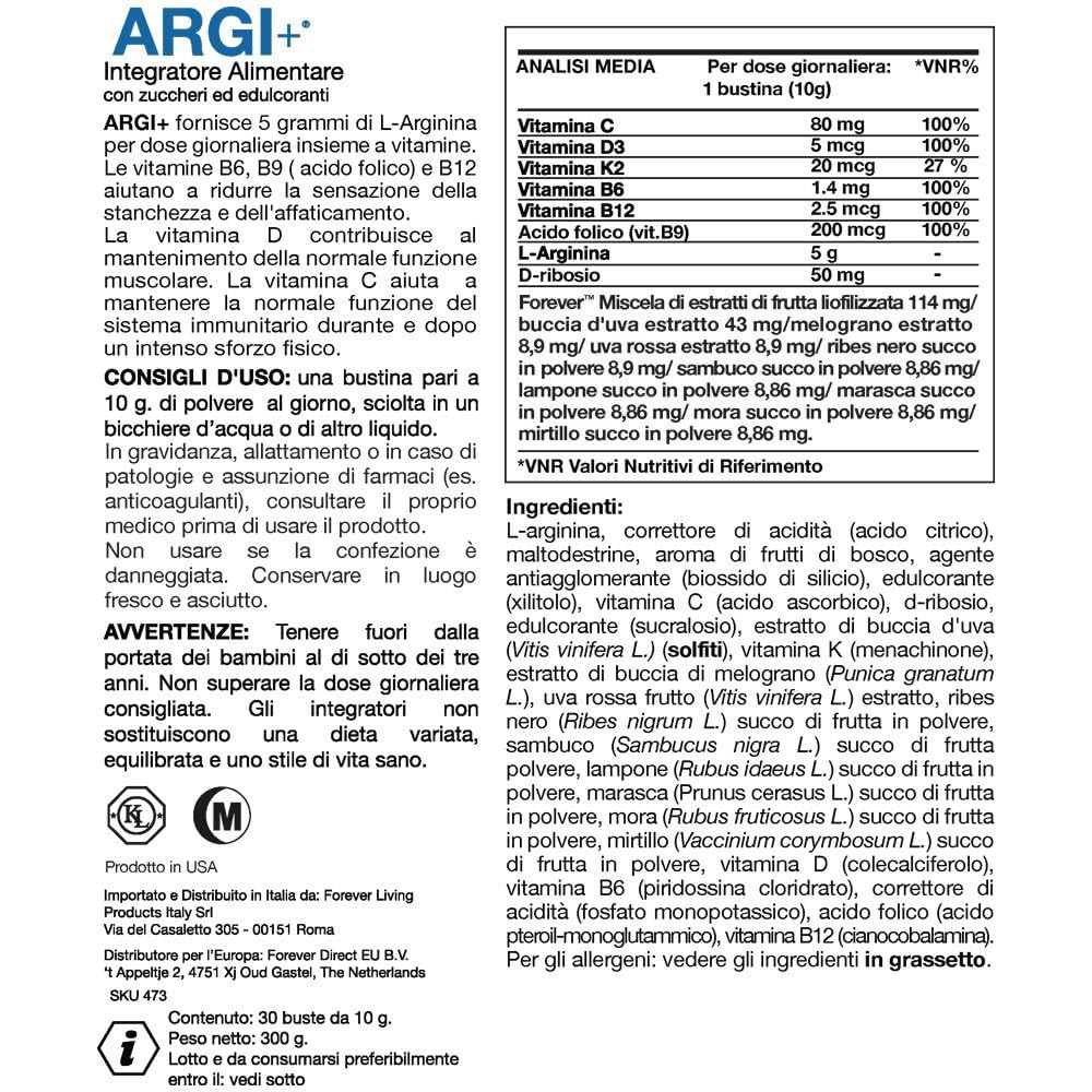Forever Argi+ in bustine monodose - Aloe Vera e Arginina