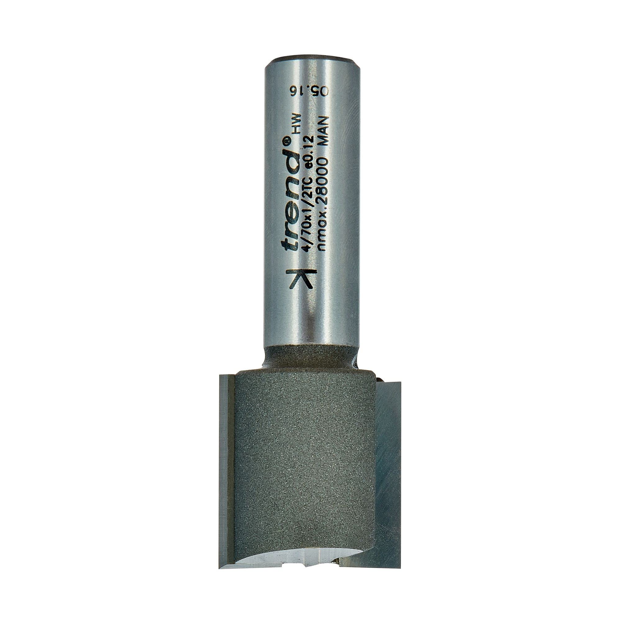 Trend Fresa Dritta 2 Taglienti, Gambo 1/2", TCT Ø25xL25 | Per fresare scanalature dritte nel legno: Ø25 mm e L25 mm, gambo 1/2", TCT, 2 taglienti.