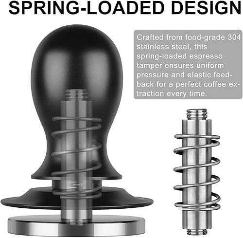 Miniatura 3 de Tamper de café calibrado con resorte para máquina de café expreso, herramienta esencial de espresso para resultados de apisonamiento perfectos, se