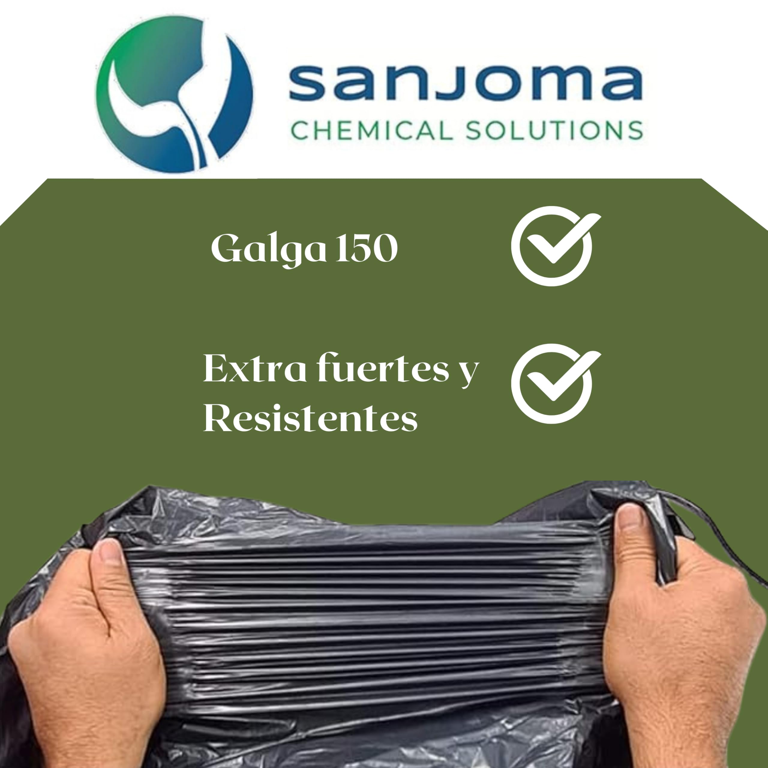 Bolsas Basura Negras - Bolsas de Basura 90 x 115, Bolsas de Basura Grandes, Rollos de Bolsas, Bolsas de Plástico, 10 Bolsas por Rollo - Alta Resistencia (15 Rollos)