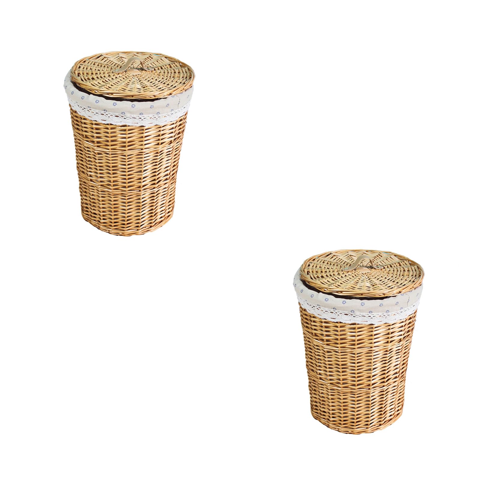 Willow Woven Dirty Laundry Basket, Children's Toy Storage Basket, Dirty Laundry Storage Basket with Lid, Family Bedroom Laundry Basket