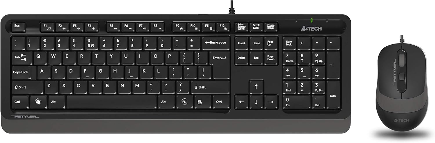 A4tech Fstyler F1010 ブラックとグレー USBキーボード&amp;マウス