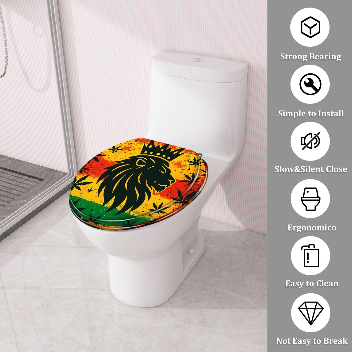 Sedile WC rotondo in resina per bagno