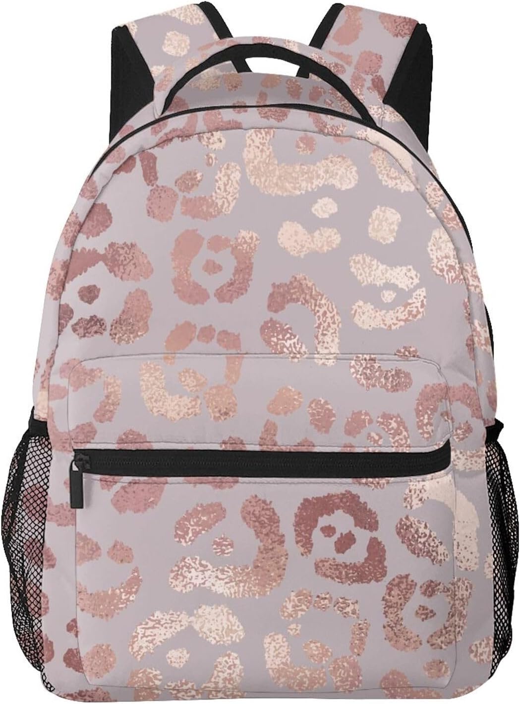 Stylish Leopard Print Rose Gold Backpack For School Laptop Bags Bookbag Big Casual Daypack For Student Girls Boys Kids Teens Travel Sports Work - Image 6