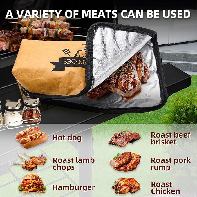 Kit parrillero BBQ Meat Resting Bag con guantes y papel miniatura 4