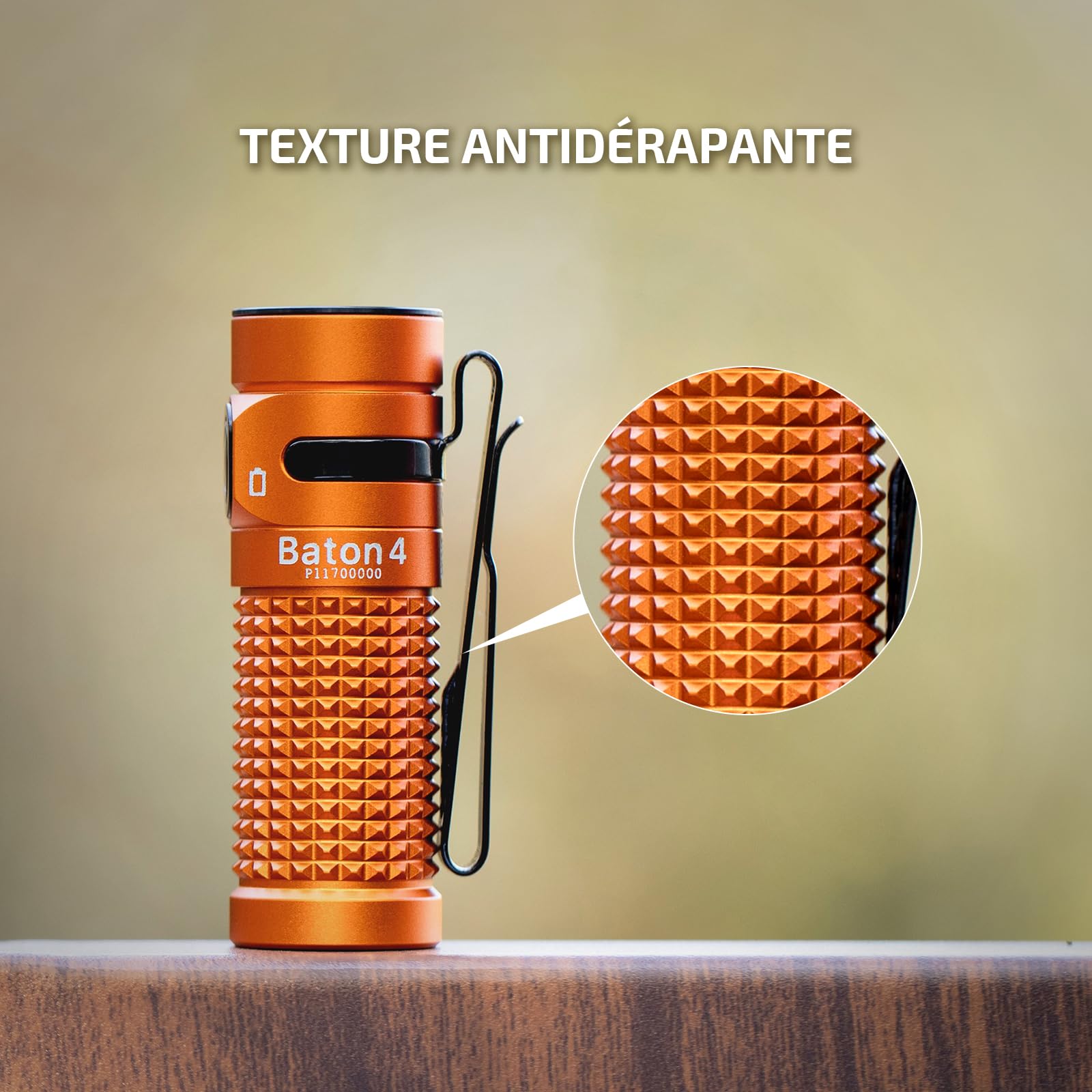 OLIGHT Baton 4 Lampe de Poche Rechargeable LED Étanche Camping Urgence | Jusqu'à 1300 lumens, portée 170 m. Mini lampe torche ultra-lumineuse à 6 modes, autonomie jusqu'à 30 jours, étanche IPX8.