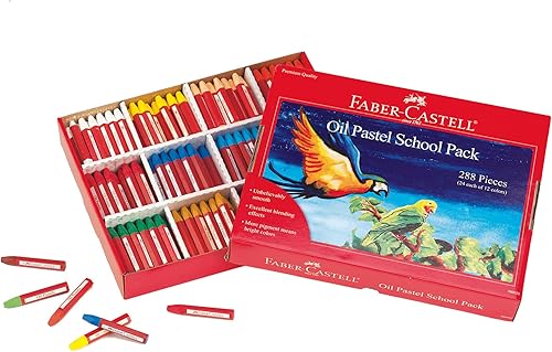 Miniatura 10 de Faber-Castell Pasteles de aceite mezclables en estuche de almacenamiento duradero 24 colores vibrantes pasteles no tóxicos para niños