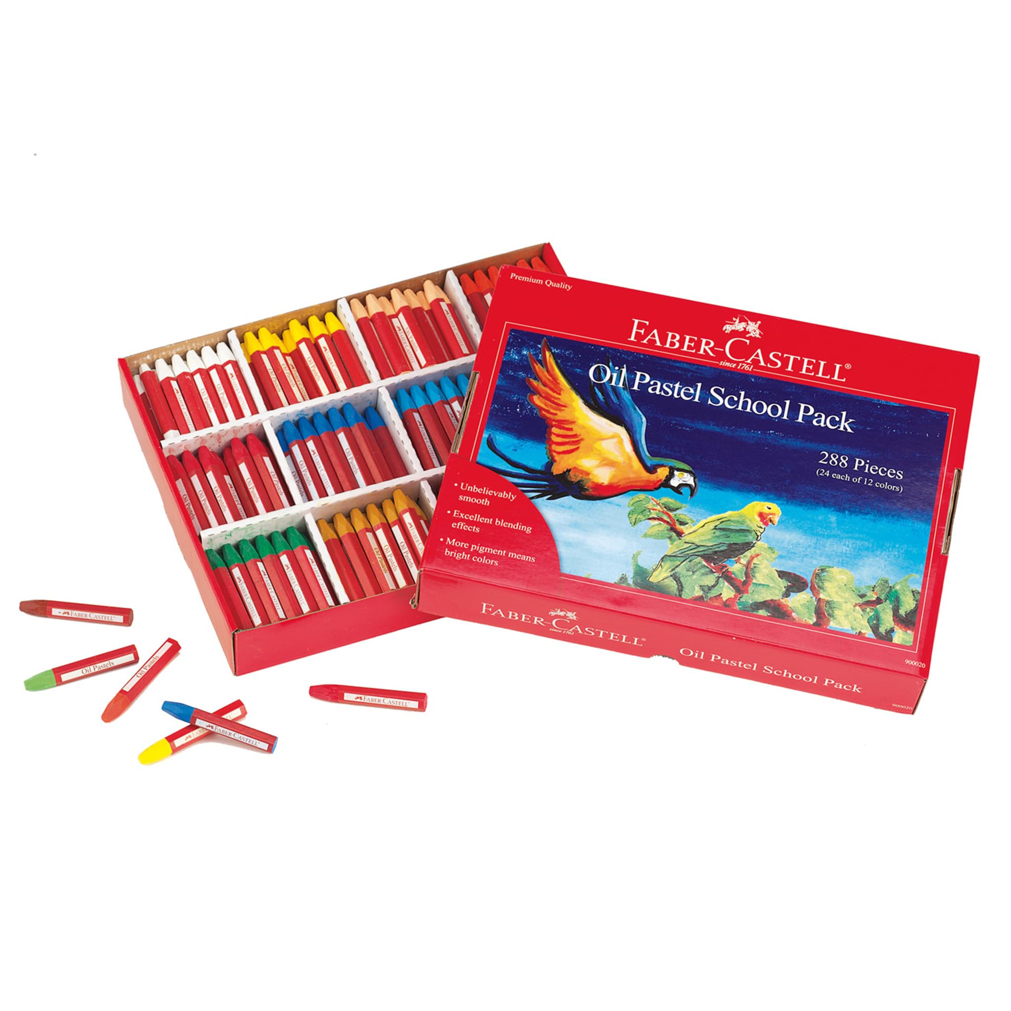 Oil Pastels School Pack - Premium Art Supplies For Kids (24 Each of 12 Colors) (288 Count)