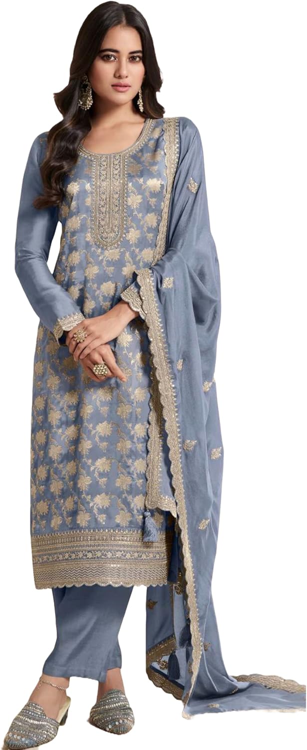 Indian Pakistani Women's Salwar Kameez suit Set ready to wear embroidered plus size eid festival for women FM-65