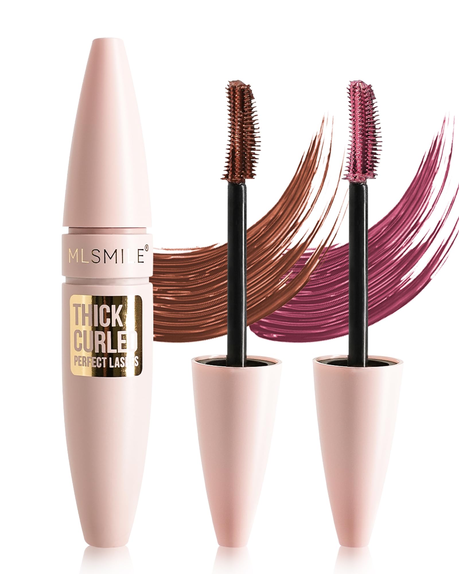 Brown & Burgundy Mascara Waterproof, 2Pcs Tubing Mascara Volume and Length | Colored Máscara with Dual-Sided Brush, Long Lasting, Volumizing Lengthening, Curling rimel de pestañas Makeup for Women Lash