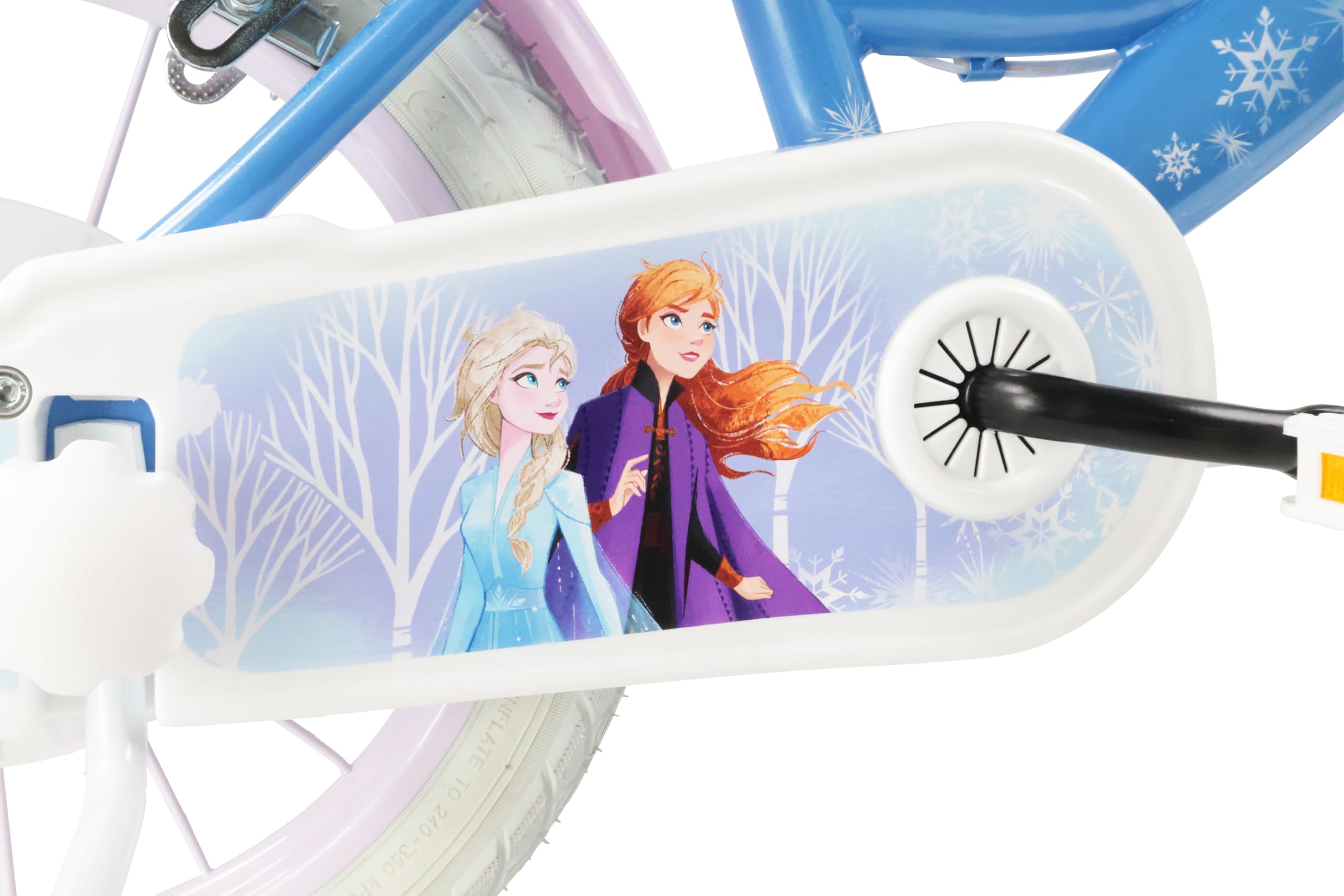 Denver Bike Bicicletta Bambina 14 Pollici Licensed Frozen, 3-5 Anni, Rotelle Removibili, Freni Caliper Anteriore/Posteriore, Telaio Acciaio, Ruote Gonfiabili, Trombetta e Portabambola