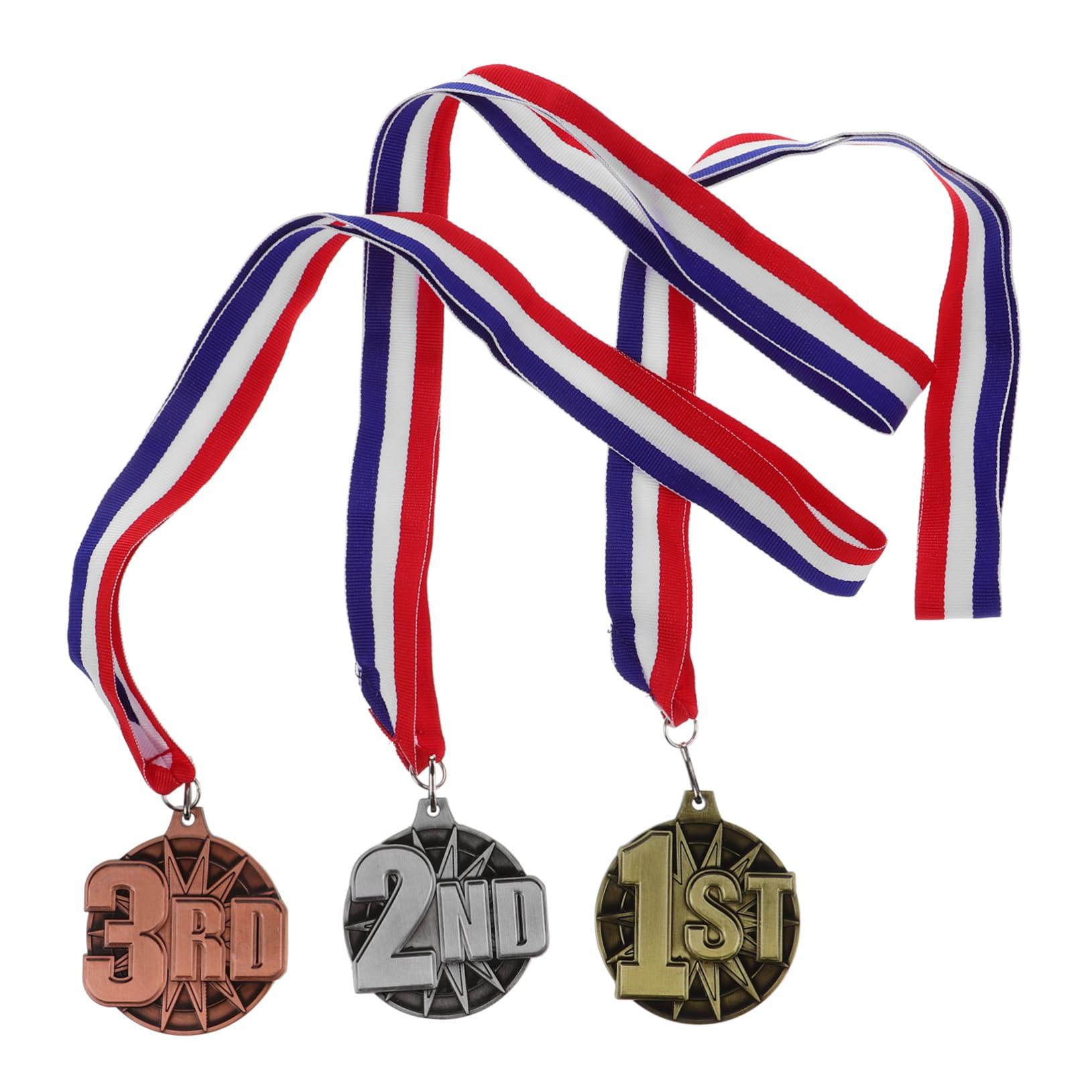 Sosoport 12stücke Medaillen Mit Band Ausgezeichnete Sportmedaillen Für Schülerwettbewerbe Auszeichnungen Und Ehrungen Glänzende Metallmedaillen Für Sieger Und Teilnehmer