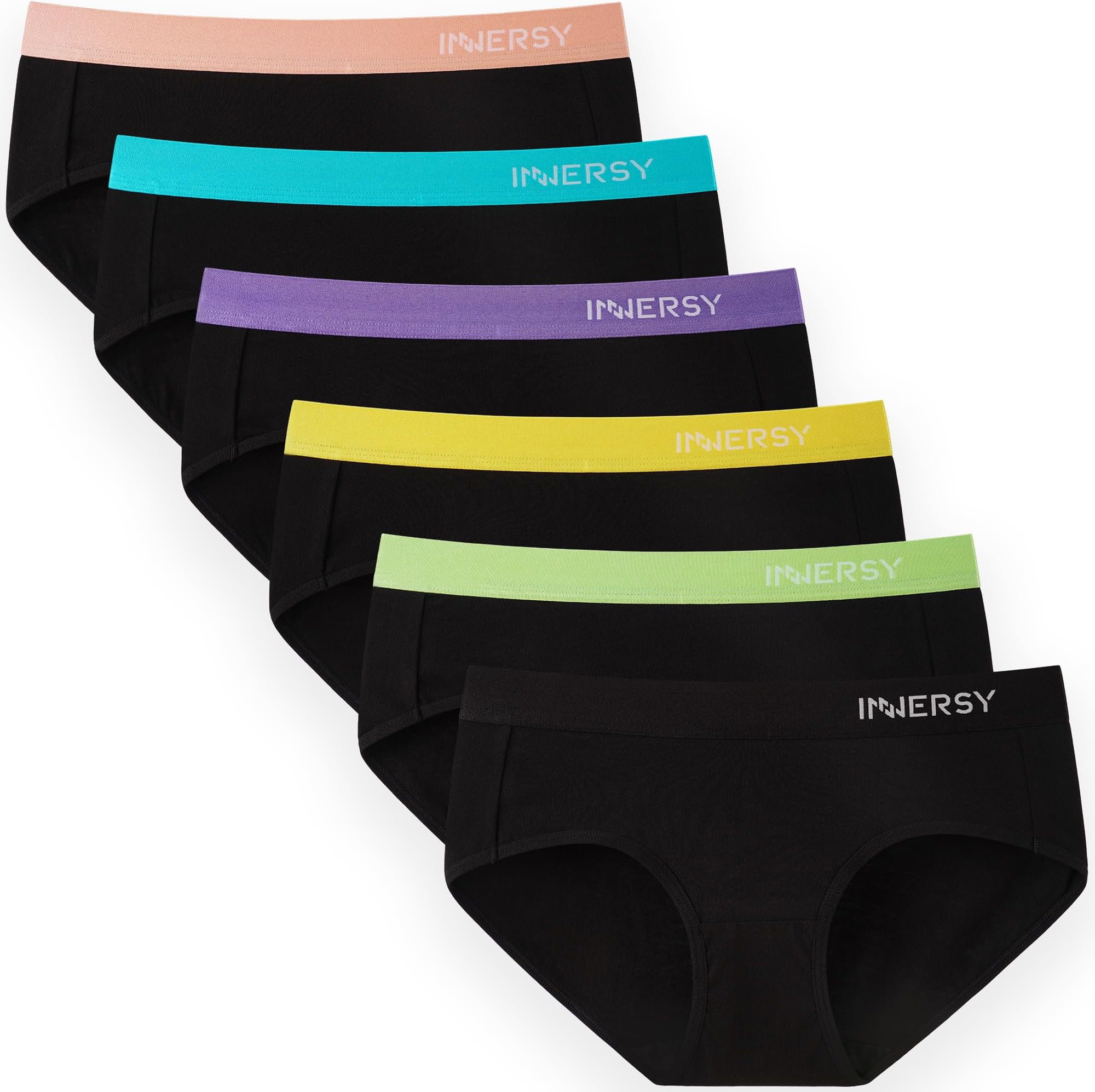 Women Underwear Cotton Knickers Ladies Mid Rise Briefs Comfy Hipster Panties Pack of 6