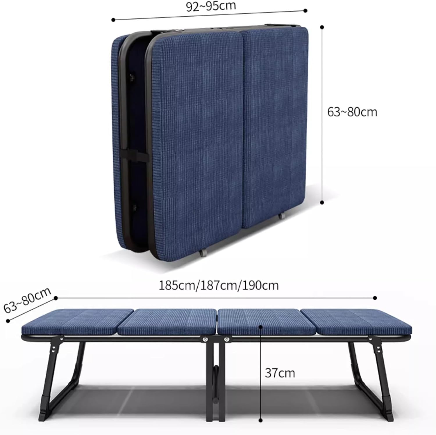 Folding Camping Cot W/Mat for Adults, Heavy Duty Collapsible Foldable Camping Bed for Adults Kids with Non-Slip Foot Pad for Home Office Nap Beach Pool Patio Travel(Gray,70x187cm)