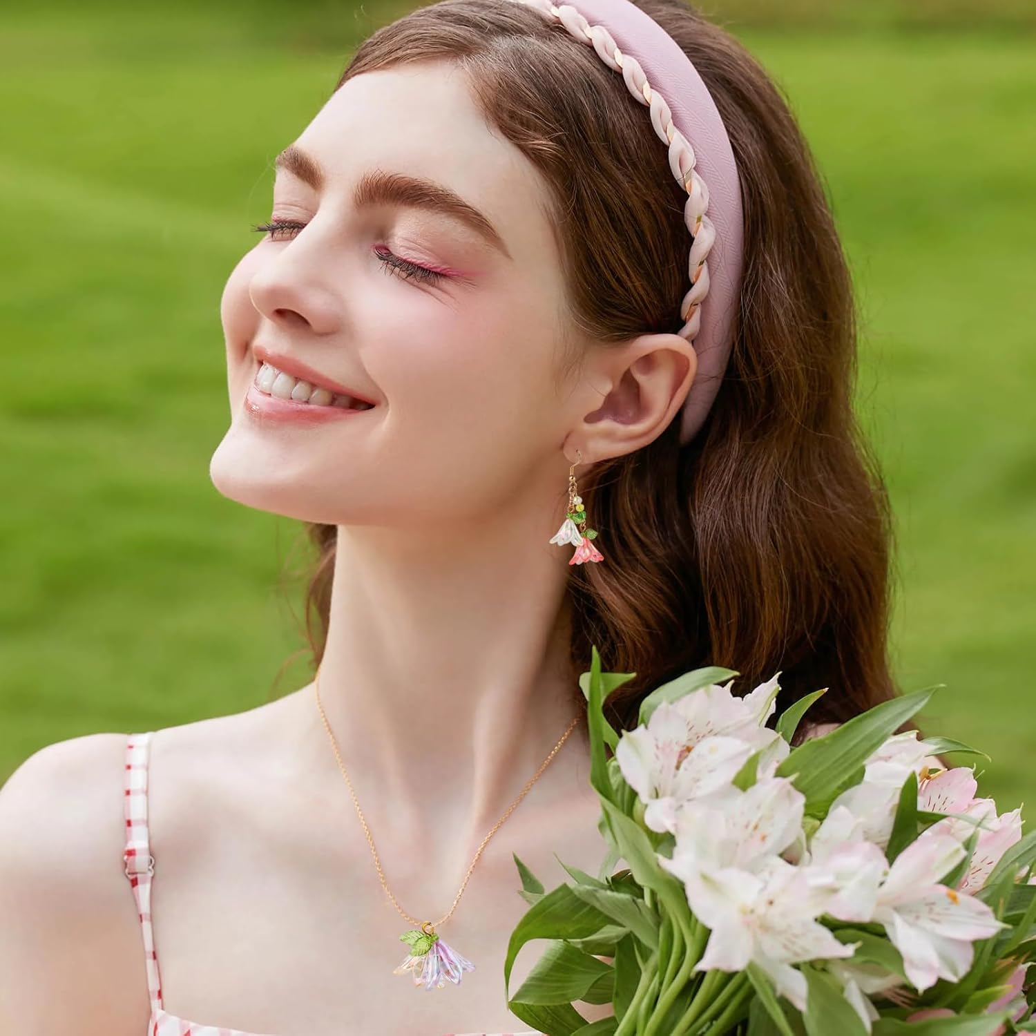 48Pcs Acrylic Lily Flower Pendants,8 Colors Floral Dangle Charms for Jewelry Making,DIY Craft Supplies for Necklaces,Earrings,Keychains, Decoration - Image 4