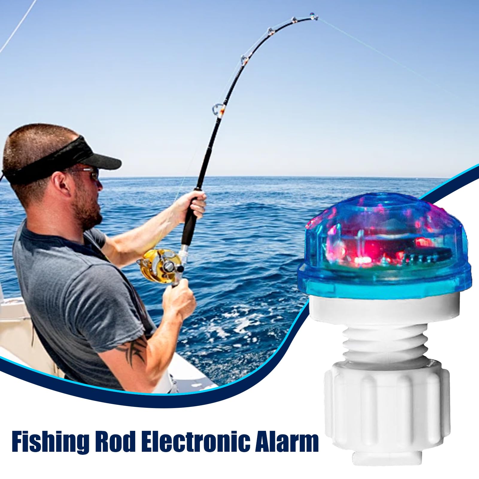 Fishing Rod Bite Alarm, LED Sensitive Electronic Fishing Alarm, Alert Bell for Casual Activity, Gear for Beginners & Experienced Anglers, 1.38 x 0.91 Inches