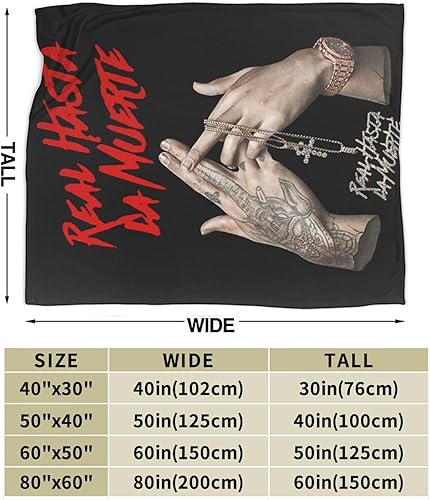 Miniatura 4 de Anuel Rapper Aa Singer - Manta de franela suave hasta la muerte para sala de estar, aire acondicionado para cuatro estaciones, 40 x 30 pulgadas
