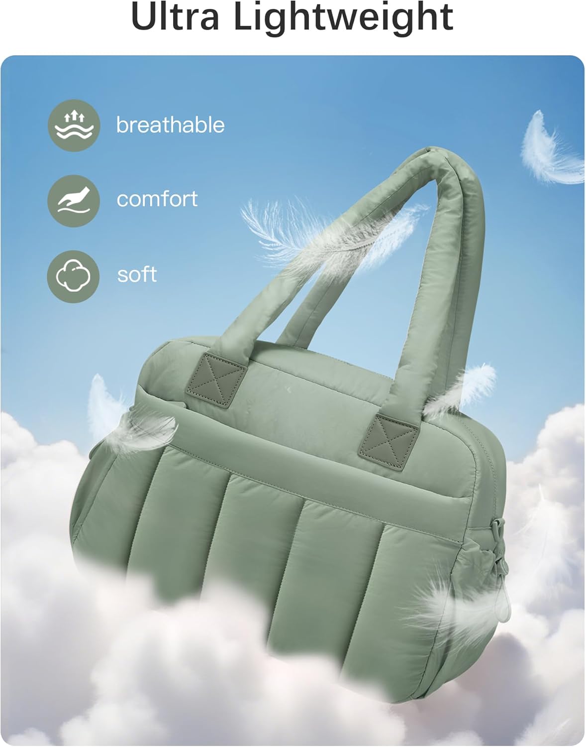 oscaurt Gym Bag for Women Lightweight Duffle Bag for Travel with Toiletry Pouch Water Resistant Carry On Weekender Overnight Duffel - Image 5