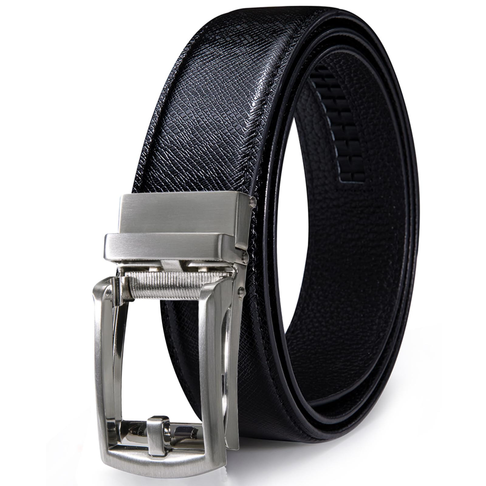 Dubulle Men's Ratchet Belt Gold/Black/Red/Green/Blue/White Automatic Buckle Business Casual Belt Gift - Adjustable Fit
