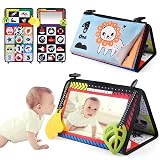 LEADSTAR Espejo Bebé Montessori con Libro blanco y Negro, Libro Interactivo de Tela Sensoriales para Bebé 0-12 Mesos, Juegos Educativo Regalo para Recién Nacido Niñas Niños (5911)