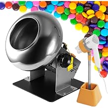 200w Commercial Sugar Coating Machine,Chocolate Bean Coating Polishing Machine with Output 1-3kg/Time&Adjustable Angle/Speed,Make Small Batches of Dragee from Any Kinds of Fillings