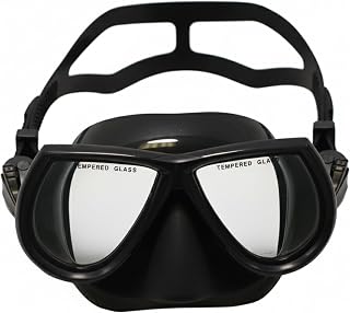 Scuba Choice Low Volume Silicone Spearfishing Mask - Clear Tempered Glass, Comfort Fit for Freediving & Scuba Diving