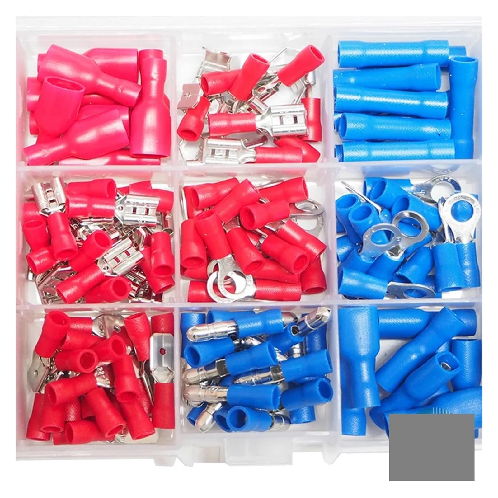 Set di 200 terminali a crimpare assortiti, kit di connettori per cavi con anello a pala maschio/femmina.