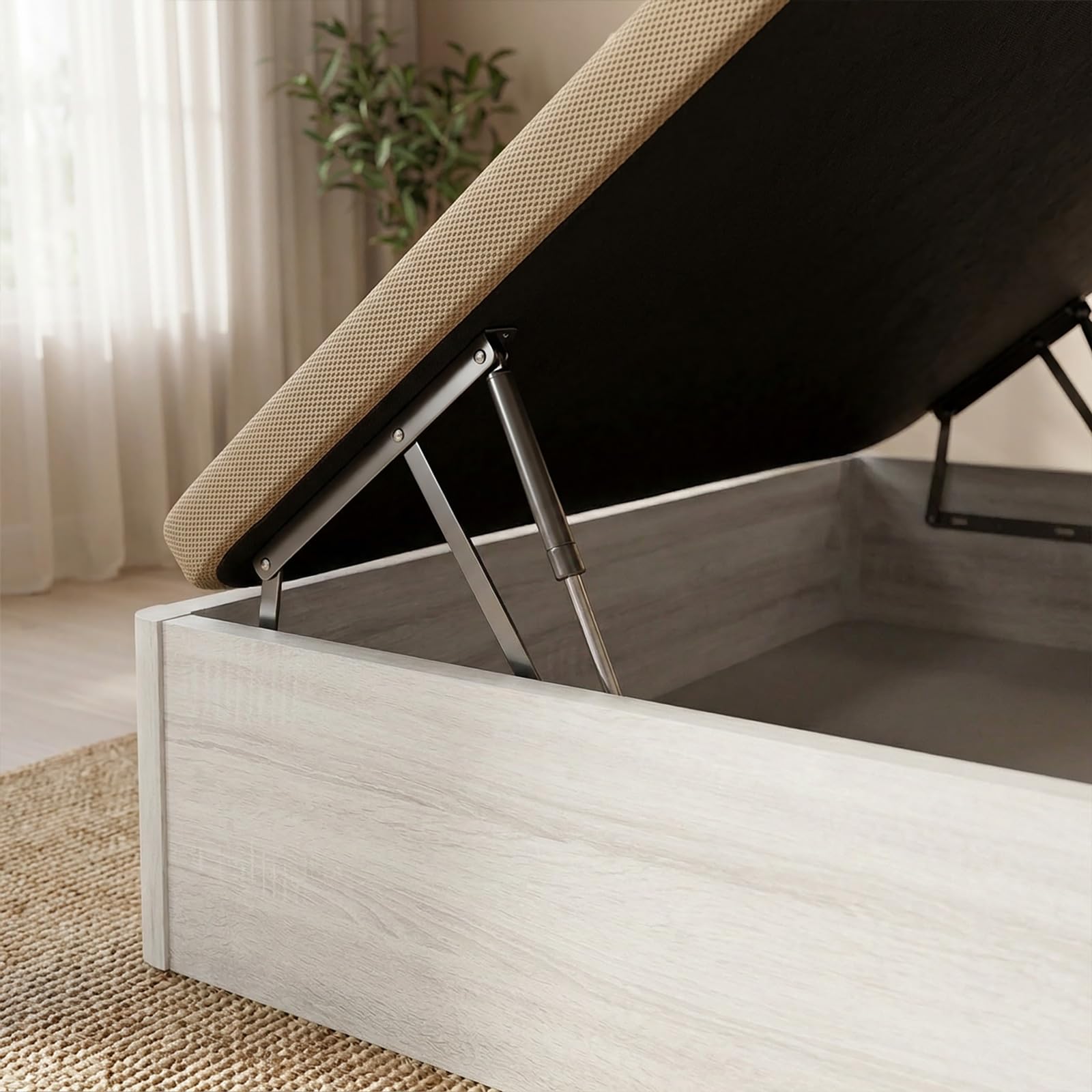 DUÉRMETE ONLINE - Canapé Abatible 150x190 cm Polar, Gran Capacidad, Estructura Súper Reforzada, Tapa Transpirable 3D, Incluye Subida a Domicilio