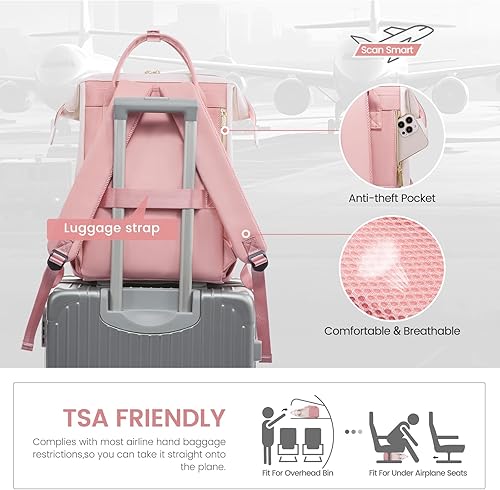 Miniatura 148 de LOVEVOOK Mochila para laptop para mujer, mochila para mujer a la moda, Negro, 15.6 pulgadas