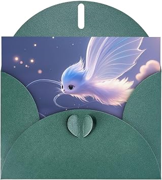 Exquisite Greeting Card with Envelope - Elegant Pearl Paper Blank Card for All Occasions - Whiskered Wisp Print
