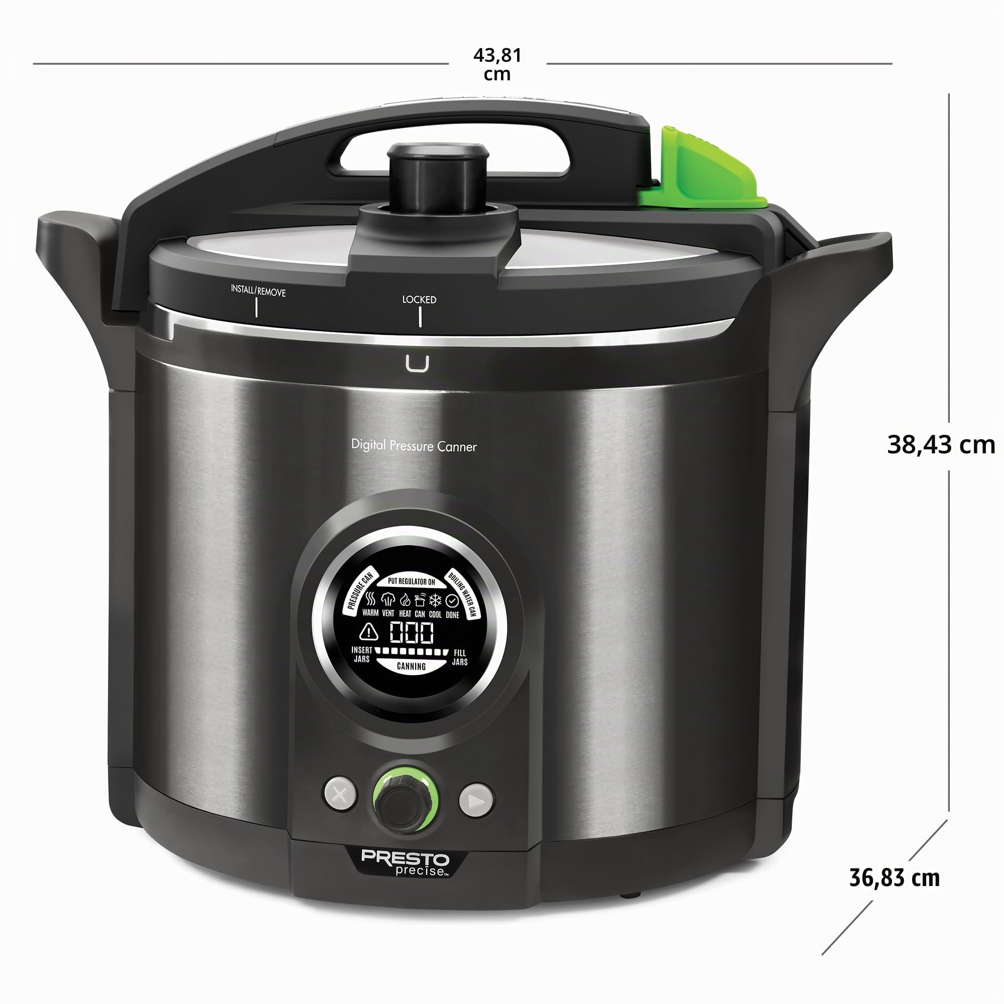 Bote de presión eléctrico de acero inoxidable de 12 cuartos