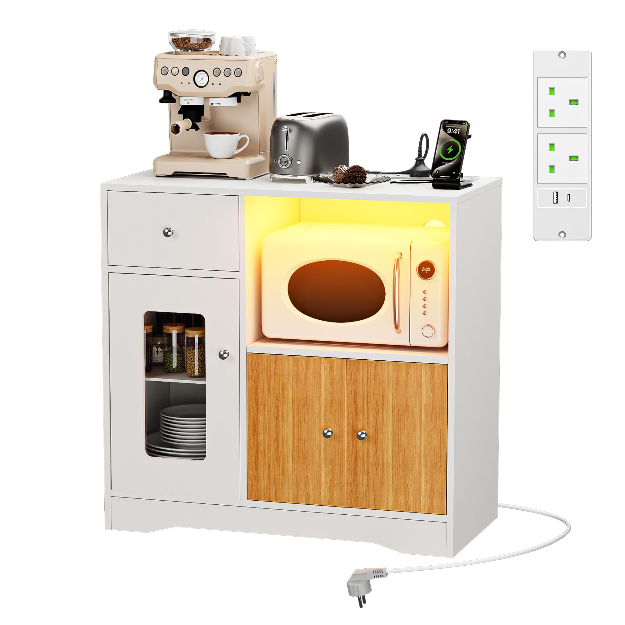 Table de cuisine à rabat mobile avec étagères et armoire pour petit logement