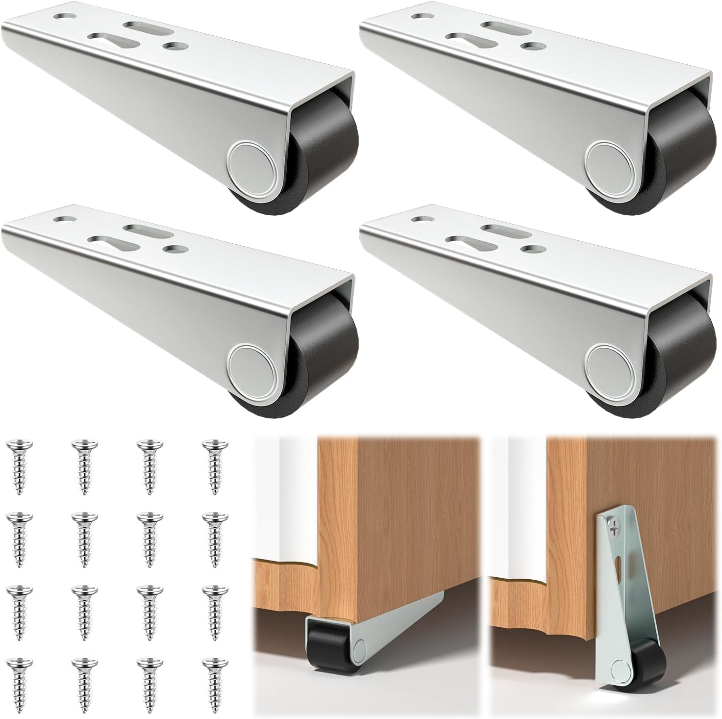 Clefairy 4pcs Sliding Door Track Pulley Heavy Duty Roller Wheels Mute Caster Wheel for Sliding Door Cabinet Closet