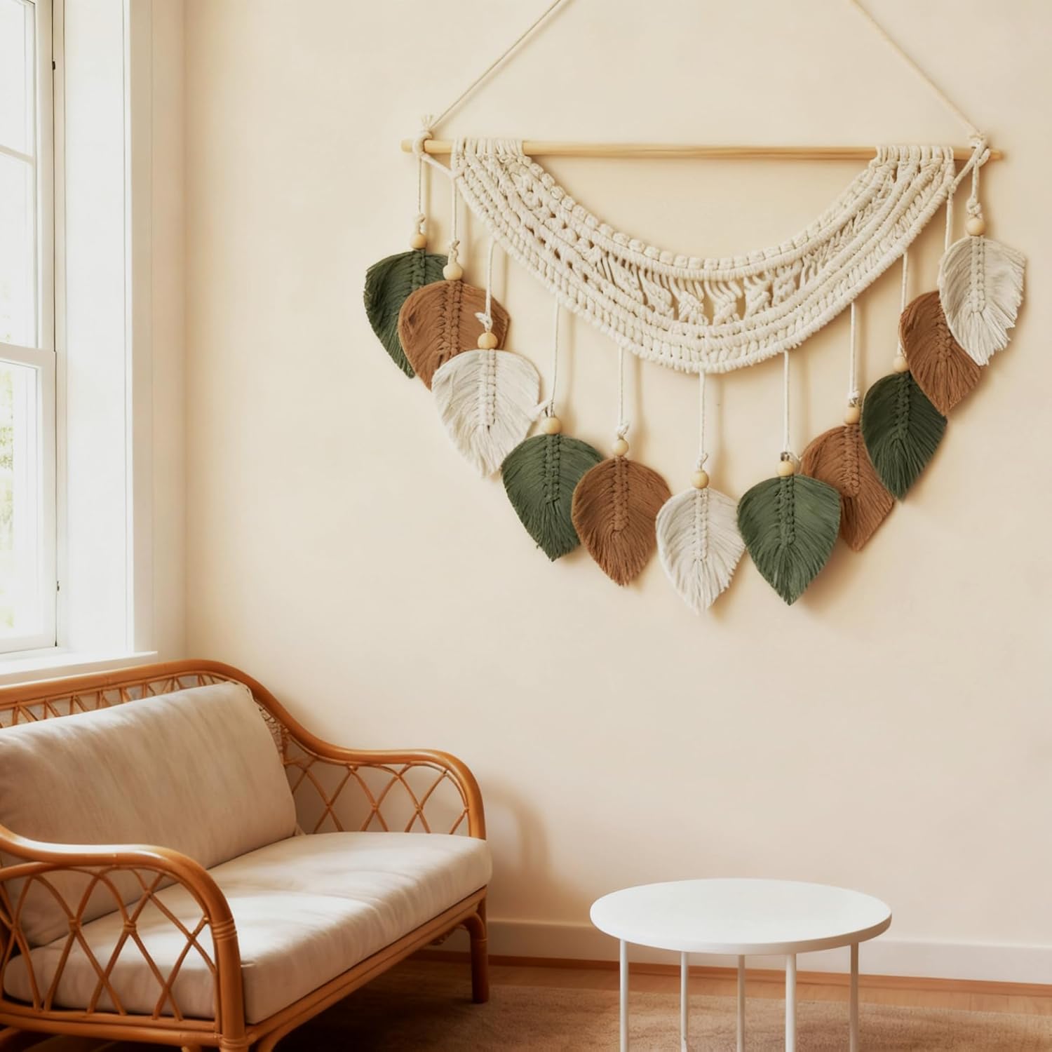 MSFENG Macrame Wall Hanging Tapestry Boho Wall Decor Wall Art Decorations for Nursery, Bedroom, Living Room, Apartment Home Backdrop