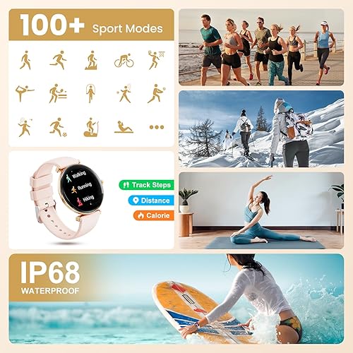 Miniatura 3 de Hwagol Relojes inteligentes para mujer compatibles con iPhone Android [llamadas/cuerpo delgado de metal], pantalla AMOLED microesférica de 1.43