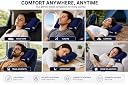 Velora Inflatable Travel Pillow | Soft Flocked Air Pillow with Adjustable Firmness | Compact Portable Camping Pillow for Car, Flight, Train & Office | Foldable with Storage Pouch | Blue gallery image