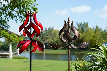 Tulip Flower Design Yard Art Wind Sculptures & Spinners