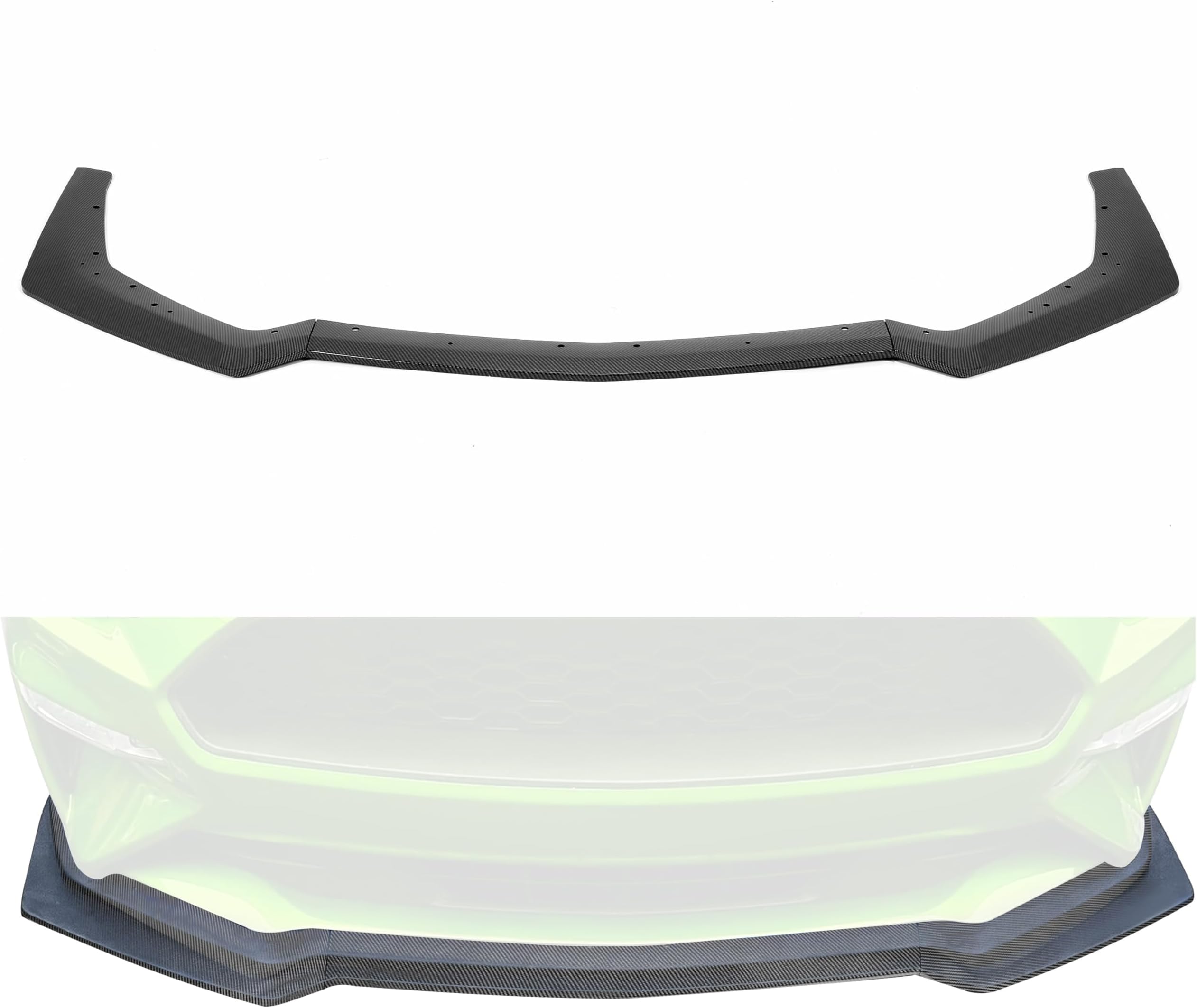 3Pcs Front Bumper Lip Splitter Compatible with 2018-2023 Ford Mustang GT Model Under Chin Spoiler Air Dam Body Kit Carbon Fiber Color