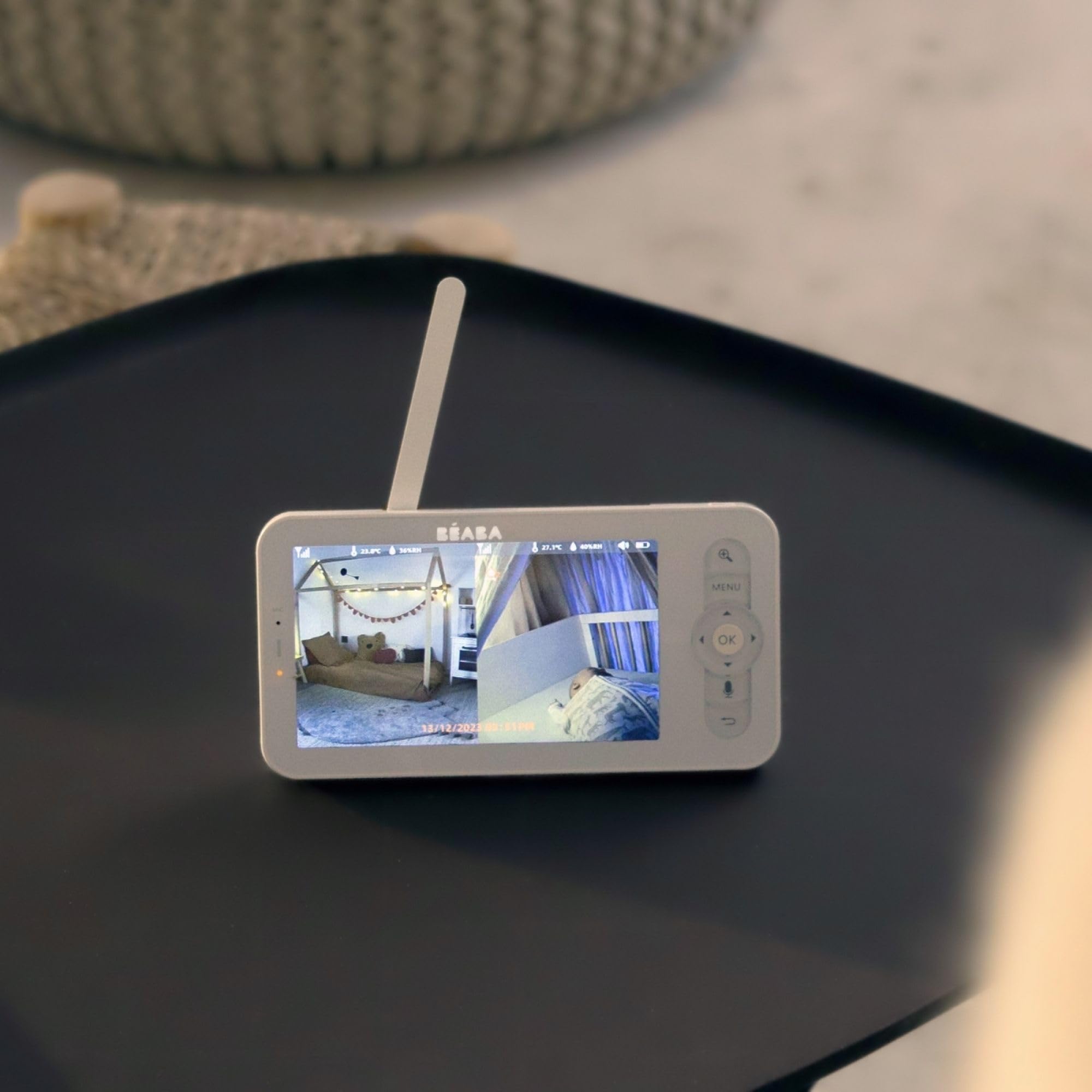 BEABA Zen Nomad Baby Monitor Wireless Con App, Videocamera Portatile Full HD, Visione Notturna, Luce Colorata, Termometro E Walkie-Talkie - 4