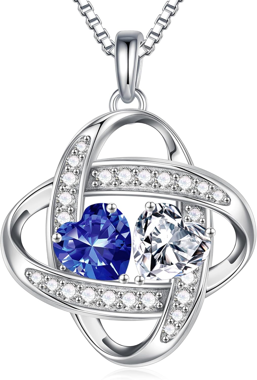 MOOSEA Mothers Day Gifts for Mom Wife – Moissanite Necklace for Women, S925 Sterling Silver Love Knot Birthstone Moissanite Necklace 1.2ct D Color VVS1 Clarity, Anniversary Birthday Gift for Her