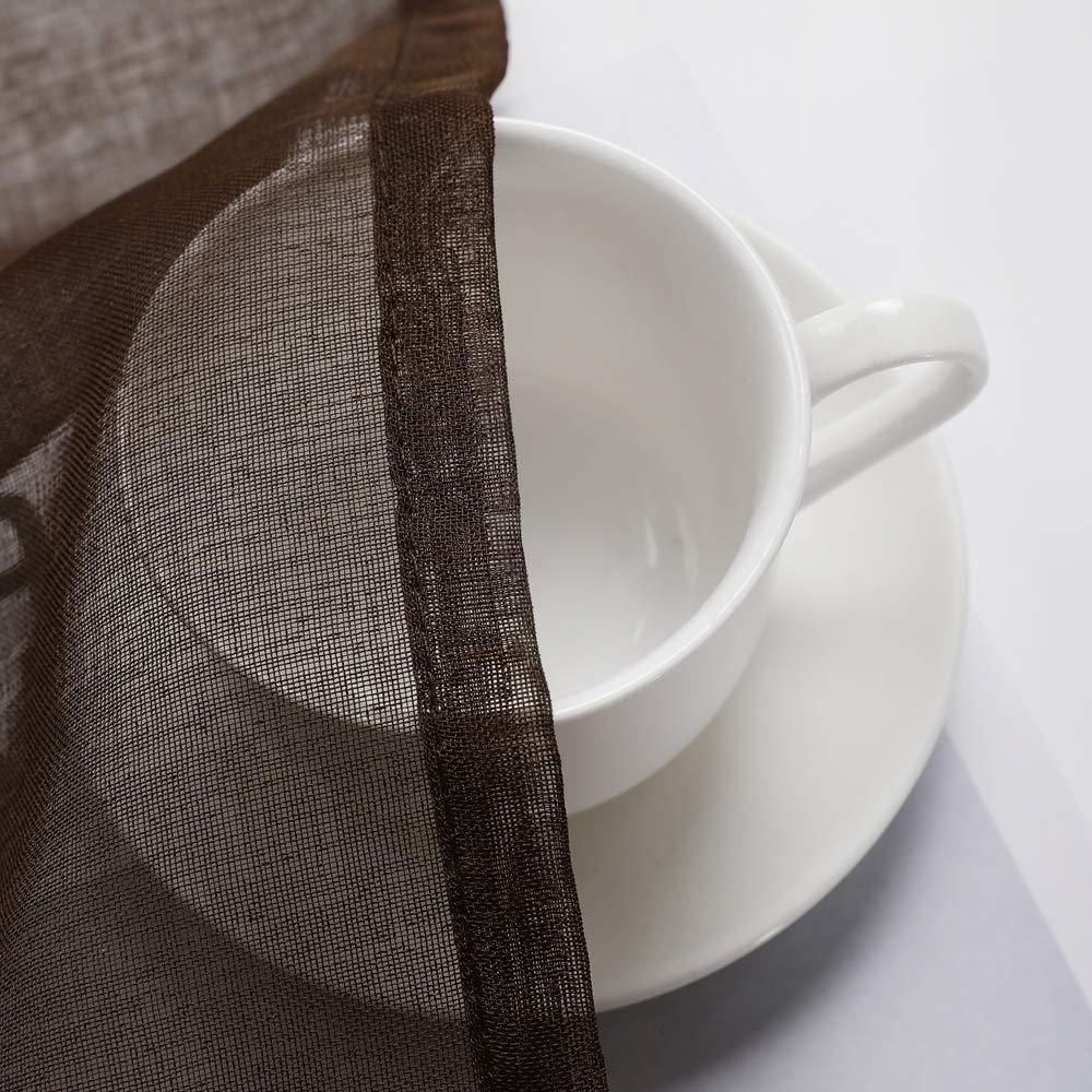 MIULEE 2 Panels Sheer Window Curtains Elegant Window Voile Panels/Drapes/Treatment for Bedroom Living Room 55" Wx110 L Rod Pocket Chocolate - Image 3